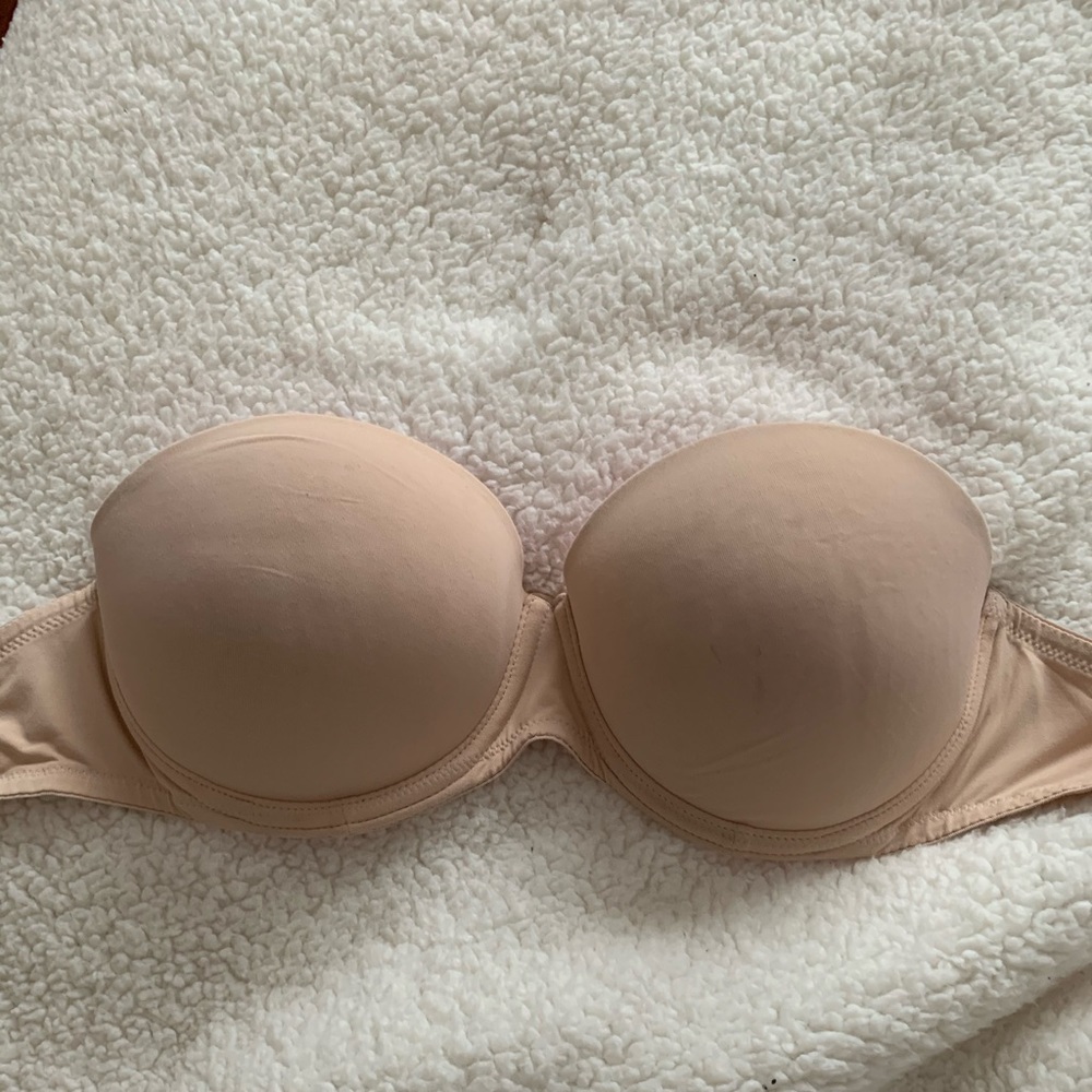 Victoria’s Secret pink strapless nude bra